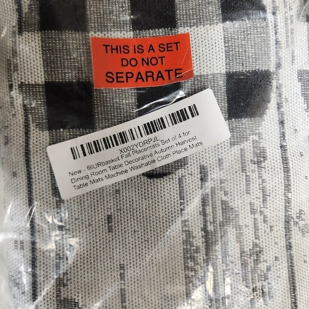 Twisted Anchor Trading Fall Halloween Buffalo Plaid Placemats-Set of 4 (NWT)